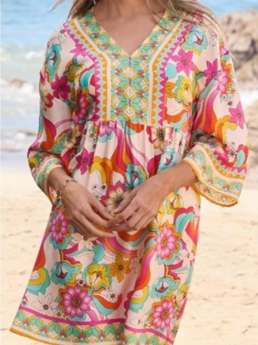 Johnny Was Multi-Color Floral V-Neck Tunic Dress
Size Small - Picture 6 of 6